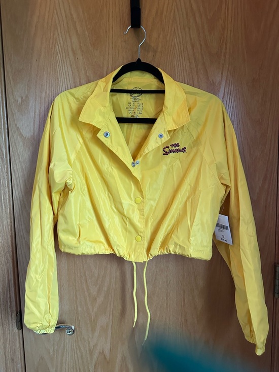 Simpsons Jackets & Blazers - Yellow Cropped Windbreaker Jacket